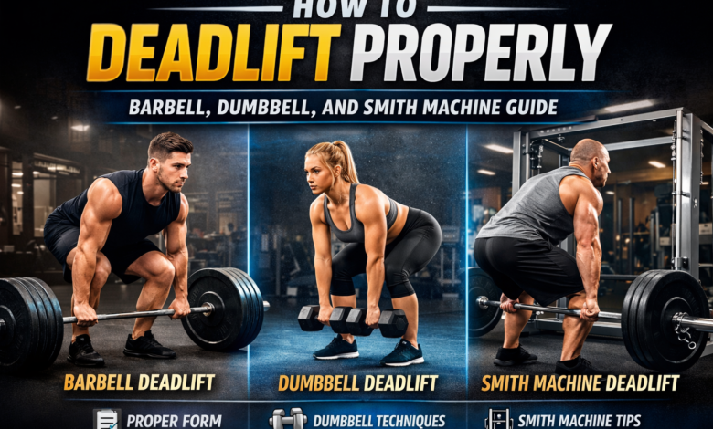 How to Deadlift Properly: Barbell, Dumbbell, and Smith Machine Guide